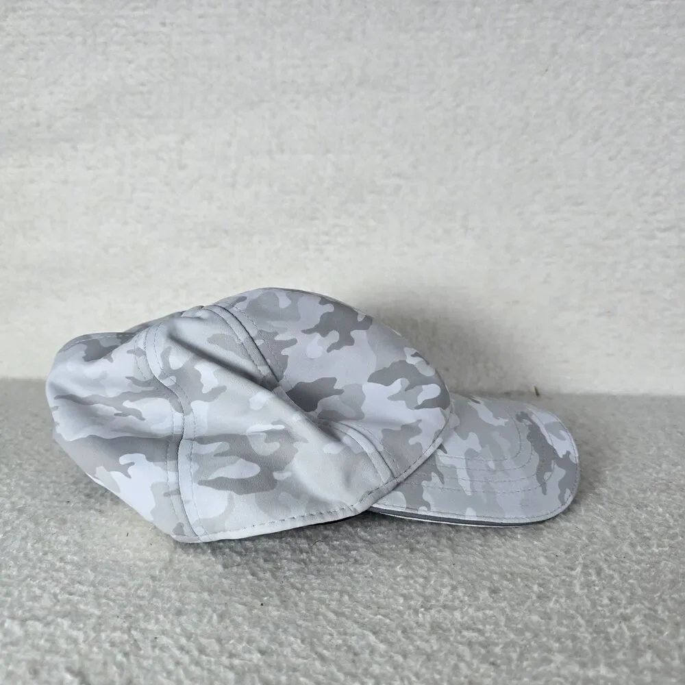 Womens Camo Baseball Hat Snapback Cap Ponytail Soft Gray Snap Buckle Comfort